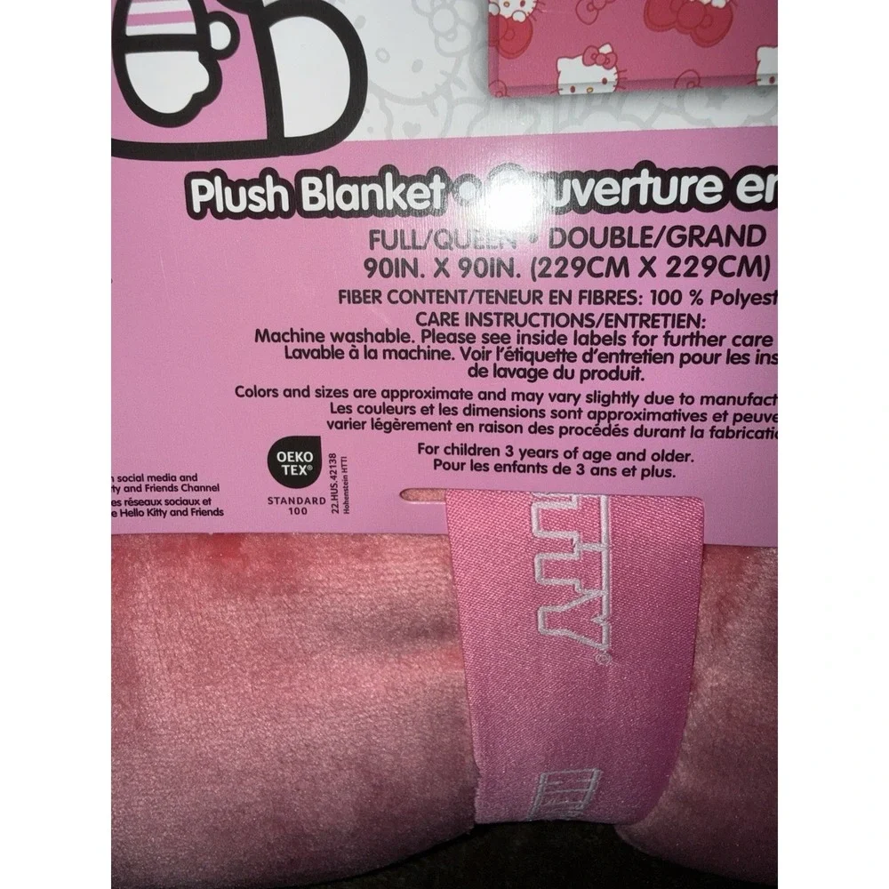 Two Queen And Twin Hello Kitty With Pink  Bow Valentines Day Blankets
